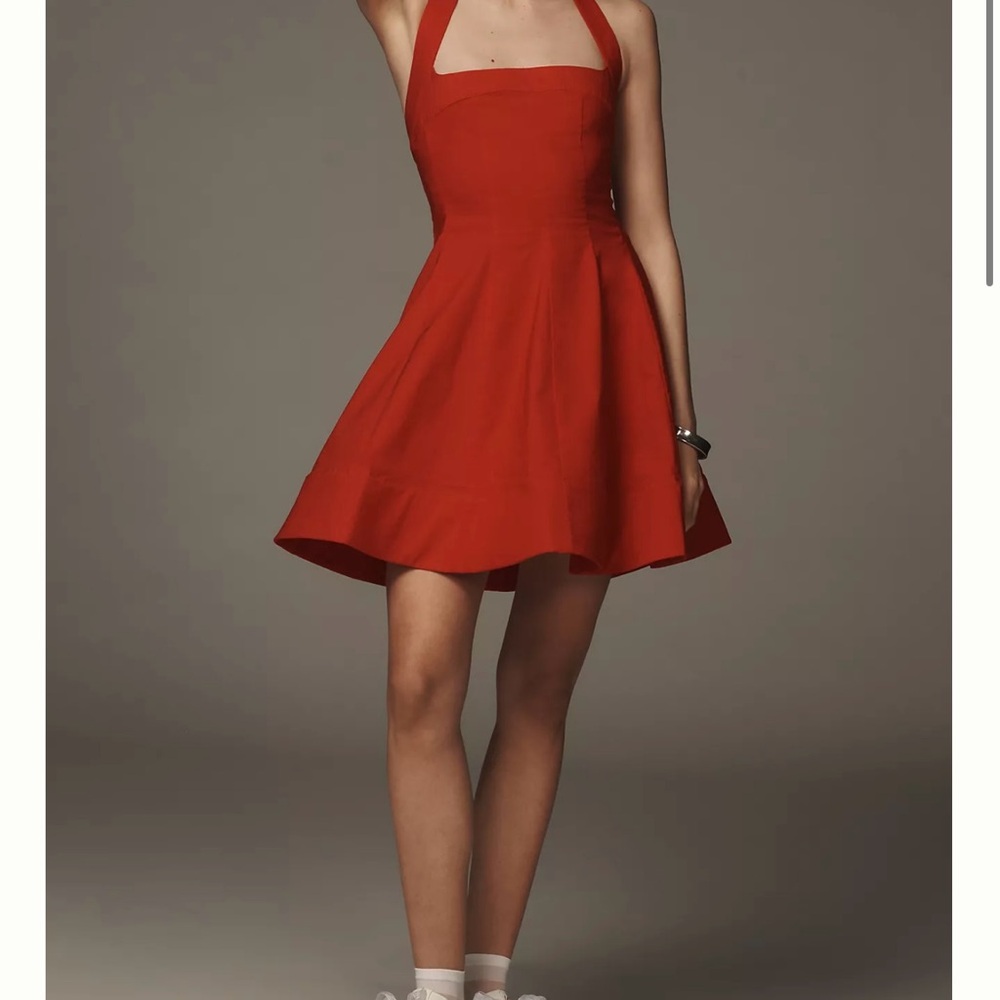 Maeve Square-Neck Fit-and-Flare Mini Dress